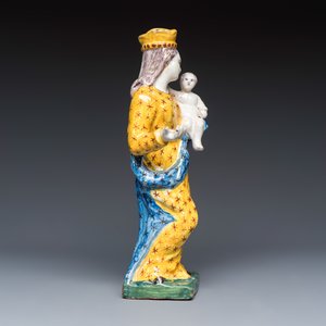 A polychrome Brussels faience model of the Madonna with Child — photo 5