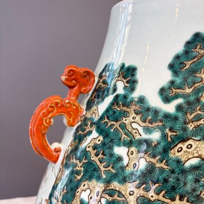 A large Chinese famille rose '100 deer' 'hu' vase — photo 3
