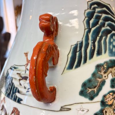 A large Chinese famille rose '100 deer' 'hu' vase — photo 14