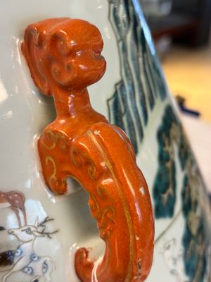 A large Chinese famille rose '100 deer' 'hu' vase — photo 30