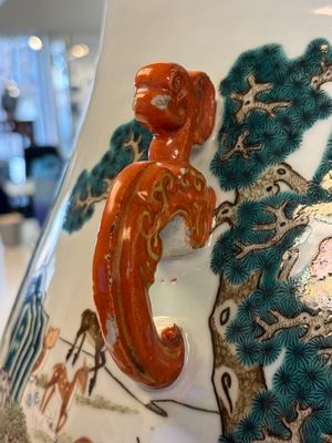 A large Chinese famille rose '100 deer' 'hu' vase — photo 36