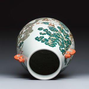 A large Chinese famille rose '100 deer' 'hu' vase — photo 7
