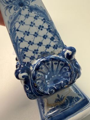 A pair of blue and white Dutch Delft obelisks — photo 2