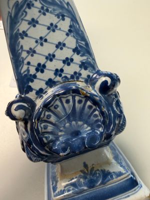 A pair of blue and white Dutch Delft obelisks — photo 3