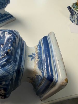 A pair of blue and white Dutch Delft obelisks — photo 7