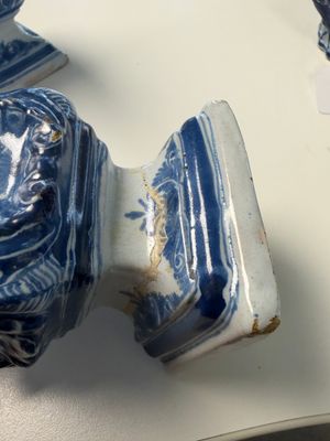 A pair of blue and white Dutch Delft obelisks — photo 9
