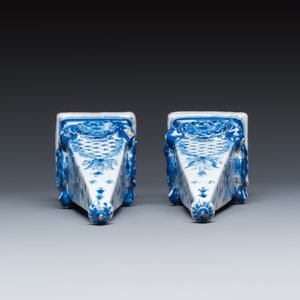 A pair of blue and white Dutch Delft obelisks — photo 6
