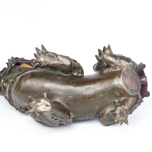 Rare brûle-parfum en forme de lion en bronze incrusté, Chine, Ming — photo 8