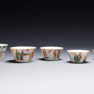 Rare ensemble de dix bols gigognes en porcelaine de Chine famille rose à décor érotique, marque et époque de Daoguang — photo 8