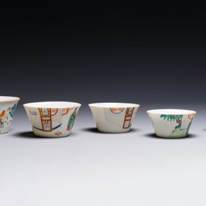Rare ensemble de dix bols gigognes en porcelaine de Chine famille rose à décor érotique, marque et époque de Daoguang — photo 9