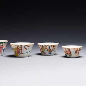 Rare ensemble de dix bols gigognes en porcelaine de Chine famille rose à décor érotique, marque et époque de Daoguang — photo 10