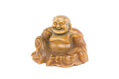 Rare sculpture de Bouddha en corne de rhinocéros, Chine, 19ème