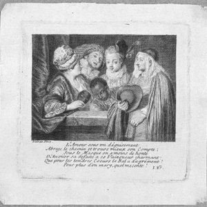 Rare tasse et soucoupe en porcelaine de Chine rose-grisaille d'après 'Les Acteurs de la Comédie-Française' par Watteau, Yongzheng/Qianlong — photo 9