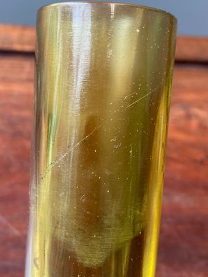 Rare vase de forme bouteille en verre de Pékin de couleur vert translucide, Chine, marque et époque de Qianlong — photo 5