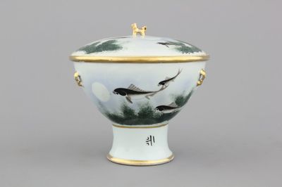 Récipient à nourriture chaude en porcelaine de Chine, style Deng Bishan, 19e-20e
