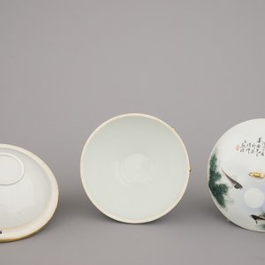 Récipient à nourriture chaude en porcelaine de Chine, style Deng Bishan, 19e-20e — photo 3