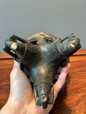 Récipient alimentaire rituel archaïque en bronze de style Zhou occidental, 'yan', Chine, Ming — photo 13