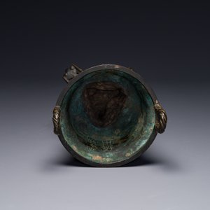 Récipient alimentaire rituel archaïque en bronze de style Zhou occidental, 'yan', Chine, Ming — photo 3