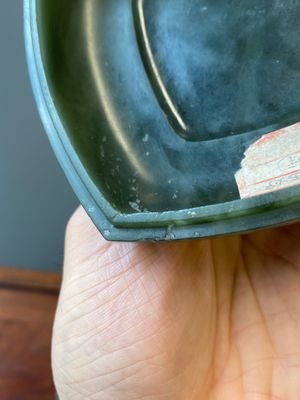 Récipient alimentaire rituel couvert de type Fu 簠 en jade vert épinard, 18/19ème — photo 8
