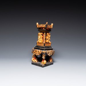 Retable ou 'chanab' en laque et dorée pour le marché du Détroit ou de Peranakan, Chine, 19/20ème — photo 11