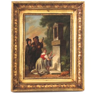 Romantic School, early 19th C., A chapel with musicians — photo 1
