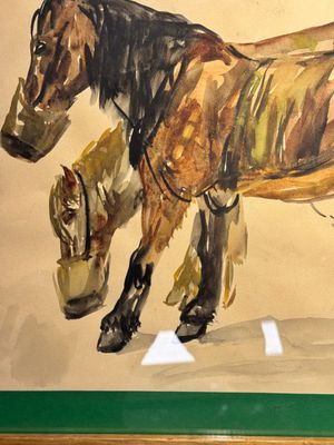 Sadji or Sha Qi (Sha Yinnian 1914-2005): 'Horses', watercolour on paper, signed — foto 3