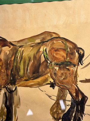 Sadji or Sha Qi (Sha Yinnian 1914-2005): 'Horses', watercolour on paper, signed — foto 4