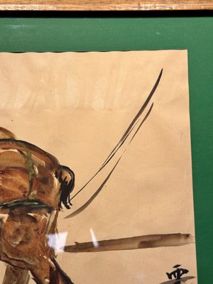 Sadji or Sha Qi (Sha Yinnian 1914-2005): 'Horses', watercolour on paper, signed — foto 8
