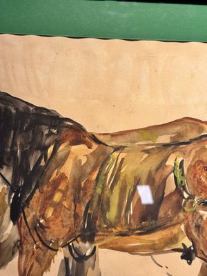 Sadji or Sha Qi (Sha Yinnian 1914-2005): 'Horses', watercolour on paper, signed — foto 9