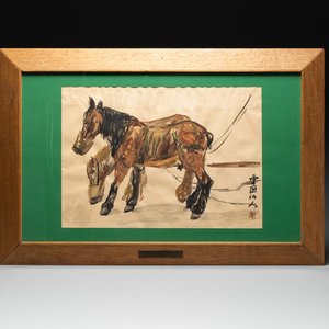 Sadji or Sha Qi (Sha Yinnian 1914-2005): 'Horses', watercolour on paper, signed — foto 1