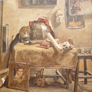 Sadji (Sha Qi, Sha Yinnian) (1914-2005), A still life in the painter's studio, oil on canvas, dated 1939 — photo 1