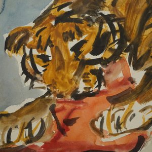 Sadji (Sha Qi, Sha Yinnian) (1914-2005), A tiger eating, watercolour on paper — photo 2