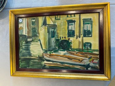 Sadji (Sha Qi, Sha Yinnian) (1914-2005): 'Canal view of Bruges', watercolour on paper, dated 14 April 1946 — photo 1