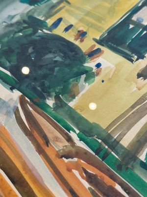 Sadji (Sha Qi, Sha Yinnian) (1914-2005): 'Canal view of Bruges', watercolour on paper, dated 14 April 1946 — photo 3