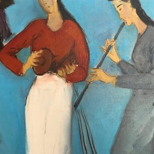 Sadji (Sha Qi, Sha Yinnian) (1914-2005): Four Chinese musicians, oil on canvas — 照片 34