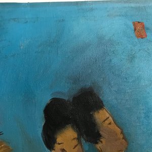 Sadji (Sha Qi, Sha Yinnian) (1914-2005): Vier Chinese muzikantes, olie op doek — foto 27