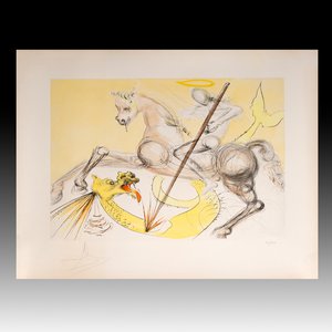 Salvador Dalí (1904-1989): 'St Georges et le Dragon',  drypoint etching with pochoir on Arches paper, signed in pencil and numbered 112/150 — photo 1