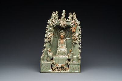 Sanctuaire de Guanyin en porcelaine de Chine en céladon de Longquan, probablement Ming