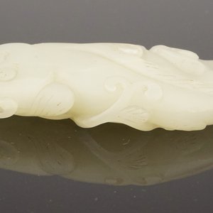 Sculpture chinoise d'un poisson en jade céladon, dynastie Qing — photo 4