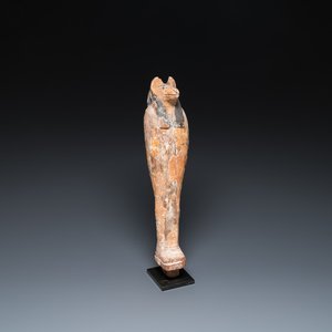 Sculpture d'Anoubis mummiforme en stuc et bois peint, Egypte, Nouvel Empire — photo 1