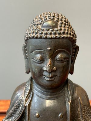 Sculpture de Bouddha en bronze, Chine, Ming — photo 5