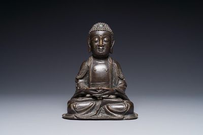 Sculpture de Bouddha en bronze, Chine, Ming
