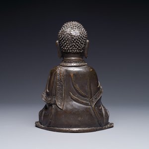 Sculpture de Bouddha en bronze, Chine, Ming — photo 2