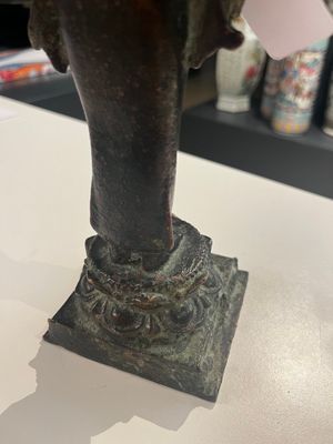 Sculpture de la déesse Dewi Tara en bronze, Royaume de Majapahit, Java, Indonésie, probablement 14ème — photo 13