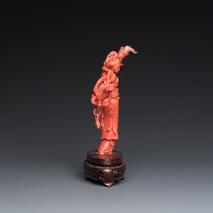 Sculpture de Lan Caihe en corail rouge, Chine, 19/20ème — photo 5