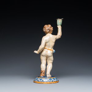 Sculpture d'un jeune homme debout en céramique polychrome, Espagne ou France, 18/19ème — photo 4