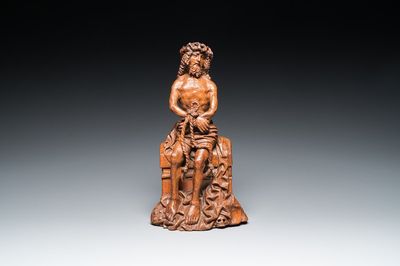 Sculpture en chêne du Christ de pitié, Bruxelles, vers 1500