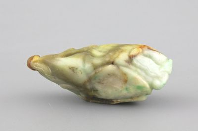 Sculptuur van citrusfruit in gevlekte jade, 19e-20e eeuw