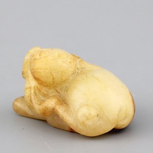Sculptuur van een 'luduan' in gele jade, 19e-20e eeuw — foto 1
