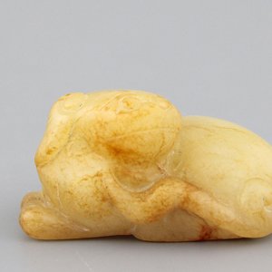 Sculptuur van een 'luduan' in gele jade, 19e-20e eeuw — foto 2